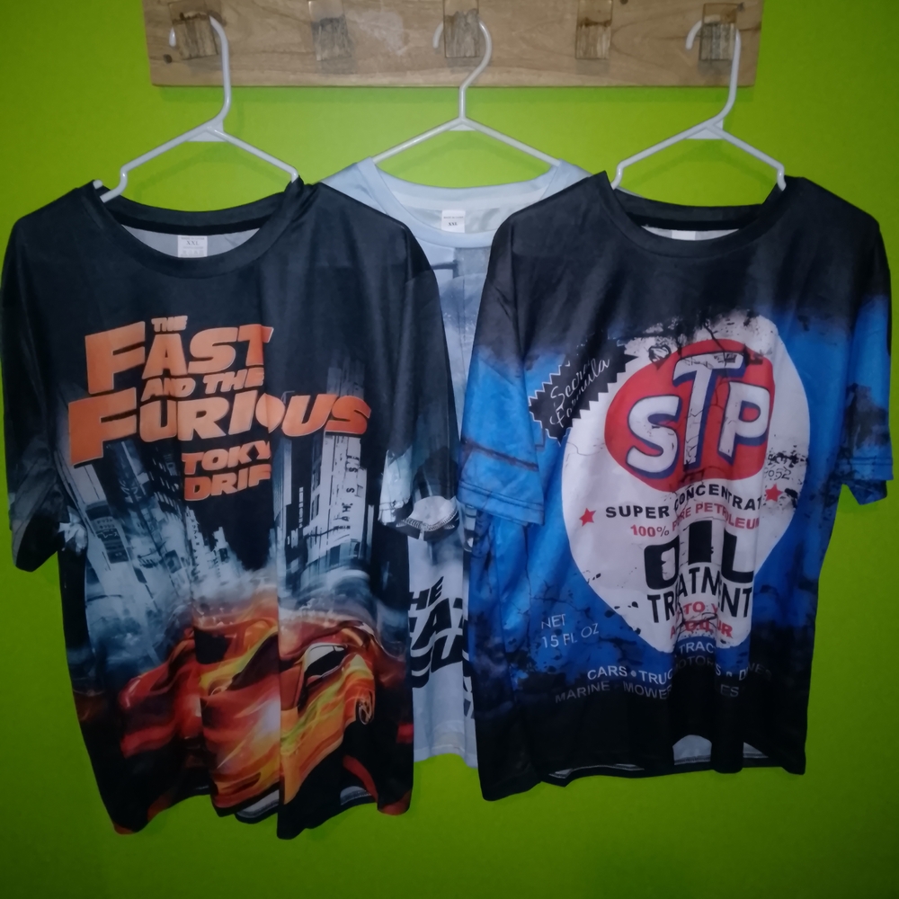3 Racing Graphic Tshirts In Size XL - Double Sided Graphics - Like New